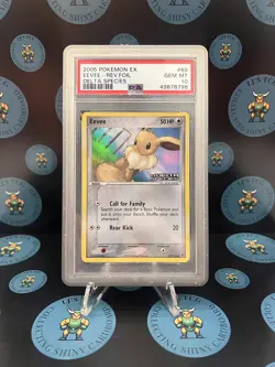 2005 Pokemon Eevee 69/113 EX Delta Species Stamped Reverse Holo Foil PSA 10 - Image 1