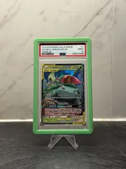 Celebi & Venusaur GX 1/181 PSA 9 2019 Pokemon Team Up - Image 1