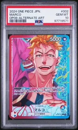 OP08-002 One Piece CCG TCG Marco Alt Art Holo Leader Japanese PSA 10 - Image 1