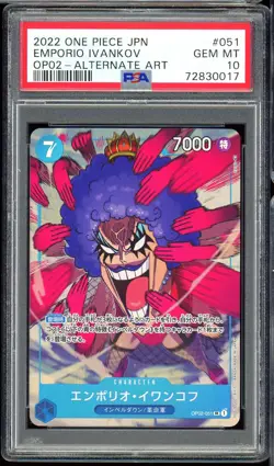 2022 Japanese One Piece Paramount War Emporio Ivankov OP02-051 SR Alt Art PSA 10 - Image 1