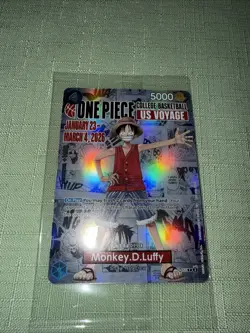 *SEALED* 🏀 Monkey.D.Luffy P-055 US Voyage Illinois Michigan Promo One Piece - Image 1