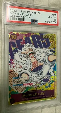 PSA 10 Gear 5 Monkey D Luffy One Piece 2023 OP05-119 English Alt Art SEC Card - Image 1