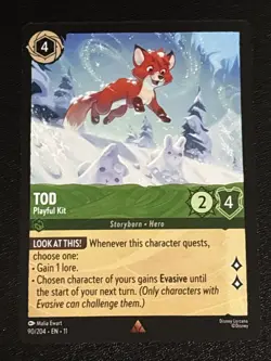 Disney Lorcana Winterspell Tod - Playful Kit 90/204 NM Rare - Image 1