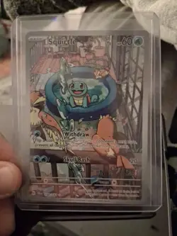 Pokemon TCG Squirtle Stellar Crown Illustration Card 148/142 Near Mint Condition - Image 1