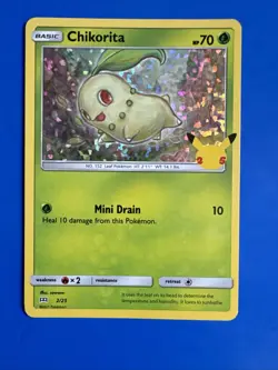 Chikorita McDonalds Pokemon Promo HOLO Card 2/25 - 25th Anniversary - Image 1