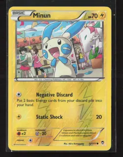 Minun 32/111 Common Reverse Holo XY - Furious Fists Pokemon Card - Image 1