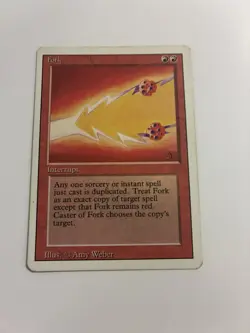 Magic the Gathering ~ MTG ~ 1x Fork ~ HP ~ REVISED Heavy Played - Image 1