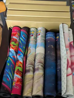LOT OF 12 Pokemon playmats Charizardvmax, mew, Arceus, Eevee, Mega Charizard - Image 1