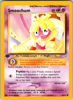 Smoochum 54/64 Neo Revelation Pokemon NM 1st Edition - Image 1