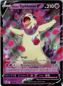 Hisuian Typhlosion V 053/189 SWSH10: Astral Radiance Pokemon NM Holo - Image 1