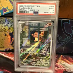 Pokemon TCG Charmander Obsidian Flames ETB Promo 044 PSA MINT 9 - Image 1