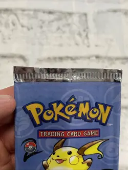 Vintage 1999 Pokemon TCG Base Set 2 Raichu Empty Booster Pack Wrapper - Image 3