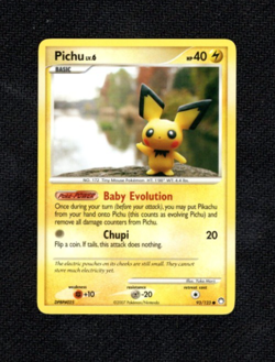 Pichu Lv.6 93/123 Mysterious Treasures 2007 Pokemon TCG Common MP-HP Clay Figure - Image 1