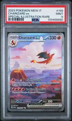 Pokemon PSA 9 Charizard Ex #199 Special Illustration Rare 151 2023 Italiano - Image 2