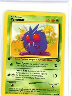 POKEMON 1ST. EDITION VENONAT 63/64 JUNGLE COMMON NEAR MINT - Image 1
