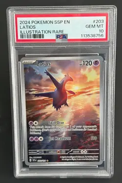 Pokemon Latios #203/191 Sv08: Surging Sparks PSA 10 GEM MINT - Image 1
