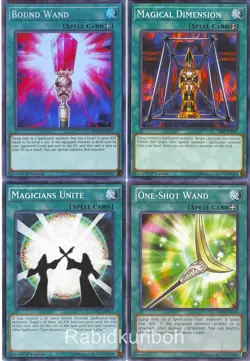 Yugioh Spellcaster Support Set - Bound Wand Magical Dimension One-Shot Magicians - Image 1