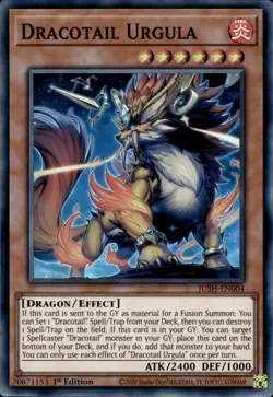 Dracotail Urgula - Super Rare 1st Edition JUSH-EN004 - NM - YuGiOh - Image 1