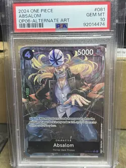 PSA 10 Absalom OP06-081 Alt Art English - One Piece Wings Of The Captain - Image 1