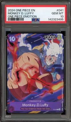 One Piece CCG Monkey.D.Luffy One Piece Emotion P-041 PSA 10 Gem Mint - Image 1