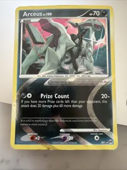 Pokemon TCG Arceus LV. 100 AR1 Platinum Holo Rare Card LP Condition - Image 1
