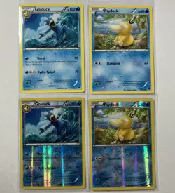 Pokemon TCG Psyduck + Golduck Regular + Reverse Holo 4 Card Set - Image 1