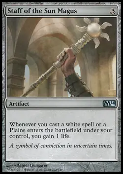 Magic the Gathering MTG Staff of the Sun Magus (222) Magic 2014 LP - Image 1