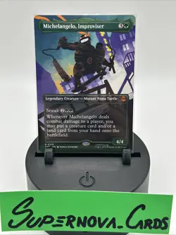 Michelangelo, Improviser - Borderless M MTG Teenage Mutant Ninja Turtles M/NM - Image 1