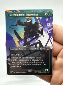 Michelangelo, Improviser - Borderless M MTG Teenage Mutant Ninja Turtles M/NM - Image 2