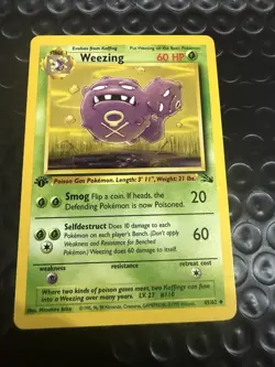 Weezing ⭐ 45/62 Fossil 1999 Pokemon 1st Edition NM- - Image 1