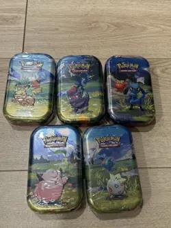 Pokemon TCG Ascended Heroes Mini Tin Lot Of 5 With Display (Assorted) IN HAND - Image 1