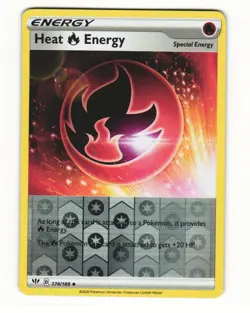 Heat Fire Energy 174/189 Uncommon Reverse Holo 2020 Darkness Ablaze Pokemon LP - Image 1