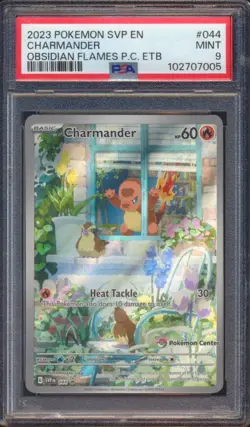 2023 POKEMON OBSIDIAN FLAMES CHARMANDER #044 POKEMON CENTER ETB PSA 9! - Image 1