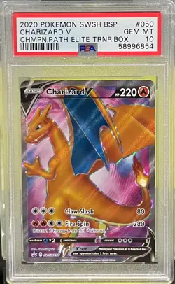 PSA 10 GEM MINT Pokemon Charizard V Champions Path Elite Trainer Box SWSH050 - Image 1