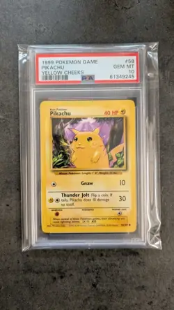 PSA 10 💎 GEM MINT 1999 BASE SET POKEMON PIKACHU YELLOW CHEEKS 58/102 #58 GRADED - Image 3