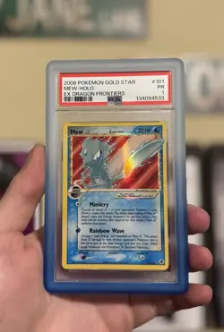 2006 POKEMON EX DRAGON FRONTIERS GOLD STAR #101 MEW-HOLO PSA 1 - Image 1