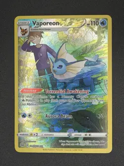 Pokemon Brilliant Stars Trainer Gallery - Vaporeon Ultra Rare TG02/TG30 - Image 1