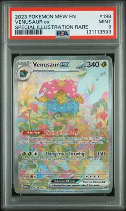 2023 POKEMON MEW EN-151 SPECIAL ILLUSTRATION RARE #198 VENUSAUR EX PSA 9 - Image 1