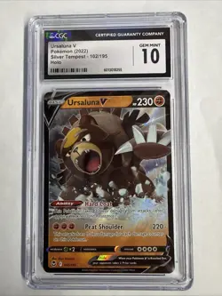 Pokemon Ursaluna V Holo #102/195 Silver Tempest 2022 - CGC 10 Gem Mint - Image 1