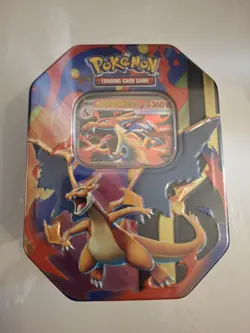 Pokemon Mega Charizard ex Factory Sealed Tin Box - Charizard Y - 4 Booster Packs - Image 1