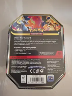 Pokemon Mega Charizard ex Factory Sealed Tin Box - Charizard Y - 4 Booster Packs - Image 2