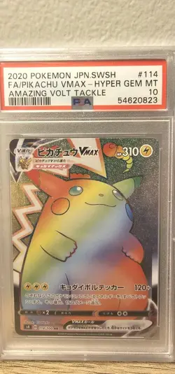 PSA 10 GEM MINT Rainbow Pikachu VMAX 114/100 HR Volt Tackle Japanese Pokemon - Image 1