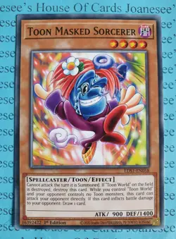 Toon Masked Sorcerer LDS1-EN058 Common Yu-Gi-Oh Card 1st Edition New - Image 1