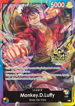 • Monkey.D.Luffy • OP-PR Leader 3rd Anniversary Tournament One Piece TCG NM - Image 1