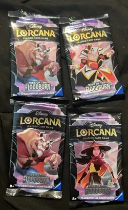 Set Lot 4 Disney Lorcana Rise of the Floodborn Booster Packs Beast Raye Queen - Image 1