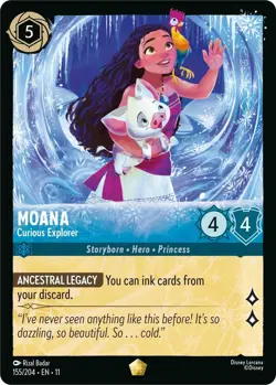 DISNEY LORCANA TCG Winterspell Moana - Curious Explorer 155/204 Legendary - Image 1