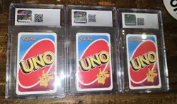 3 x Lot CGC 10 + 8.5 2019 Pokemon Pocket UNO Charizard Mewtwo Victini 💎 - Image 2