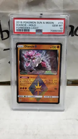 2018 DIANCIE PRISM STAR HOLO FORBIDDEN LIGHT POKEMON PSA 10 GEM MINT #74/131 - Image 2