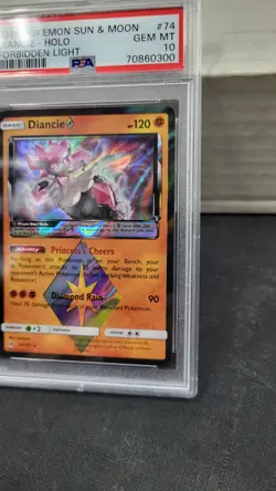 2018 DIANCIE PRISM STAR HOLO FORBIDDEN LIGHT POKEMON PSA 10 GEM MINT #74/131 - Image 3