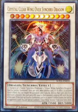 Yu-Gi-Oh! Crystal Clear Wing Over Synchro Dragon SUDA-EN039 Ultra Rare Near Mint - Image 1